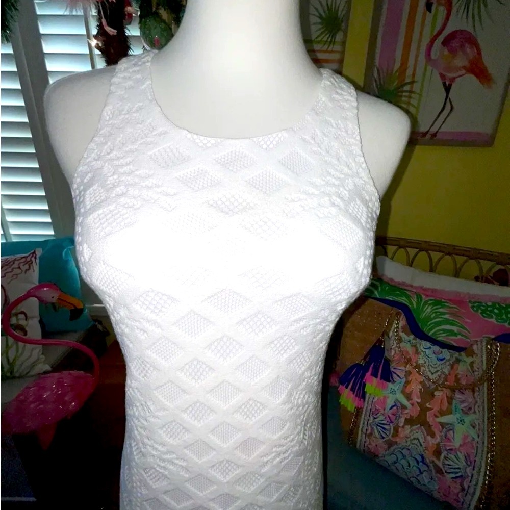 Lilly Pulitzer NWT Marquette Shift Dress Pineapple Geo Lace White - Picture 11 of 12